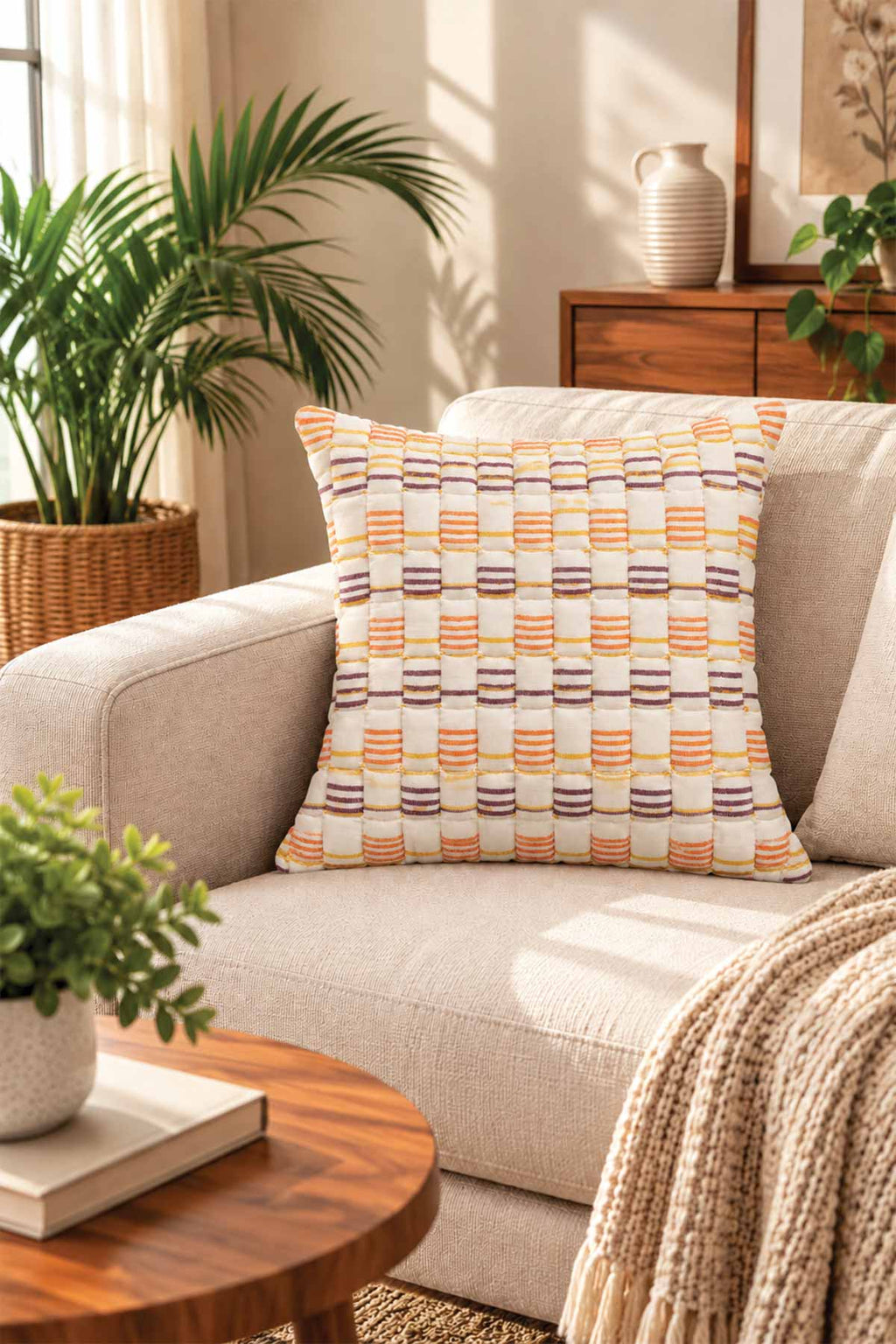 Sandstone Elegance Cushion Cover